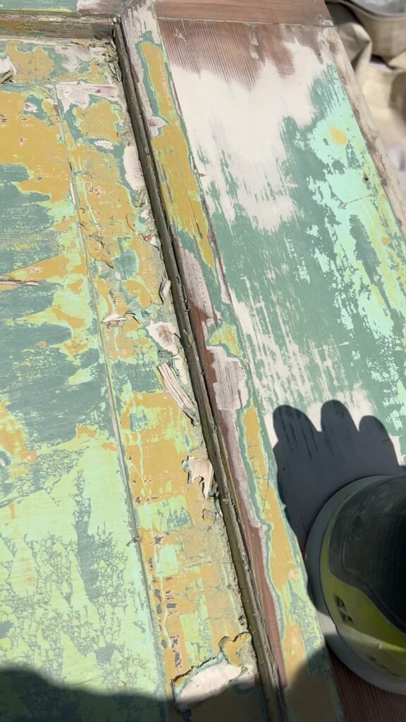 Preparing the old finish on a wood front door